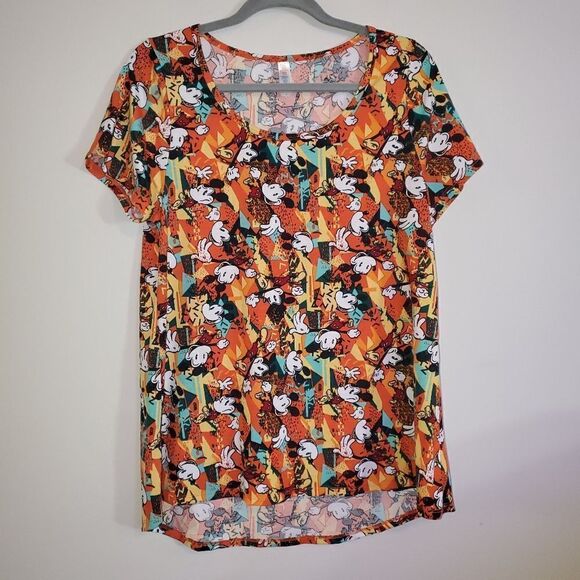 LULAROE DISNEY MICKEY COLORFUL CLASSIC TEE SIZE LARGE - Picture 1 of 4